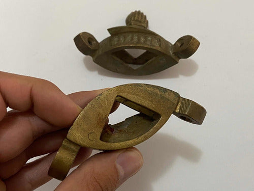 Antigas Peças Fixadoras Cantoneira Decorativas Em Bronze -l4