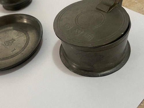 Peças Antigas Decoração Estanho Pote Caixinha John Somers E