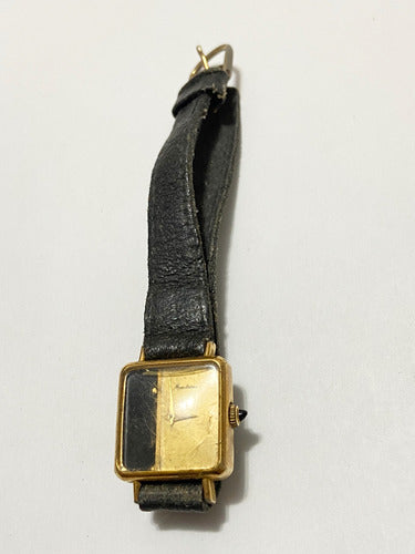 Relógio Antigo Mondaine Dourado E Preto