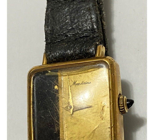 Relógio Antigo Mondaine Dourado E Preto