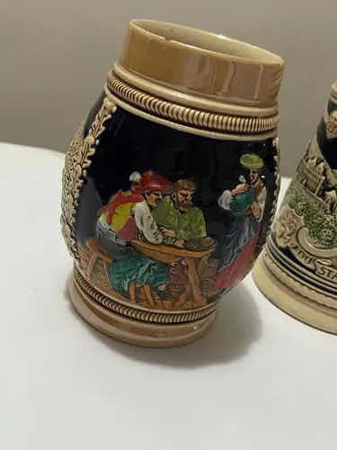 Canecas Antigas Alemanha Cerâmica Com Pintura À Mão