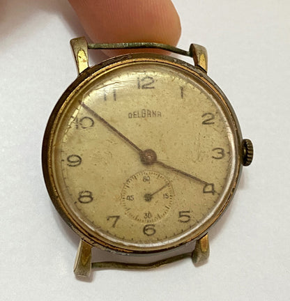 Relógio Antigo Suiço Delbana Dourado Swiss Made