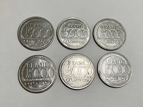Lote Moedas Antigas Brasil 5000 Cruzeiros Tiradentes