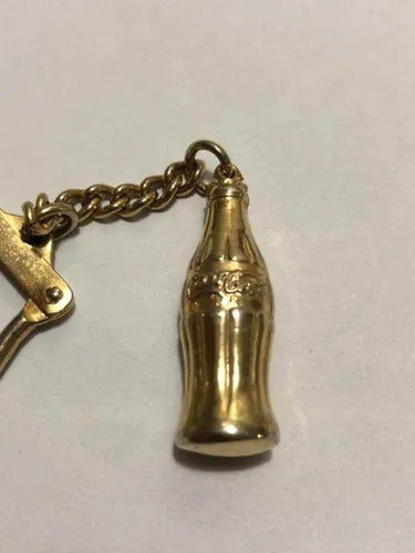 Chaveiro Antigo Coca Cola Dourado