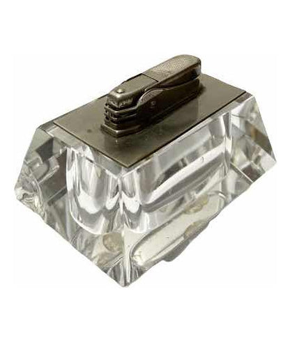 Antigo Isqueiro De Mesa Cristal West Germany