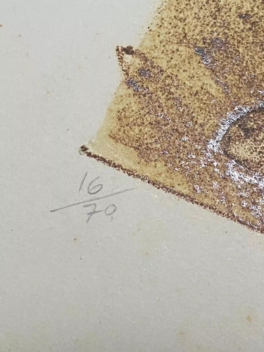 Quadro Gravura Antiga Assinada Pierrot 83 Palhaço Gato