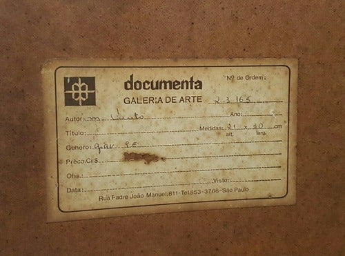 Antigo Quadro Gravura Assinado M Quito - Arte Antiguidade