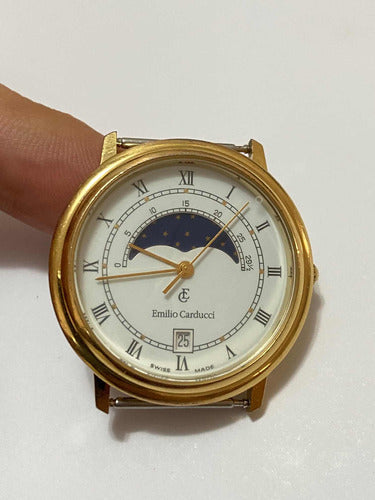 Relógio Antigo Suiço Emilio Carducci Folhado Ouro 33mm