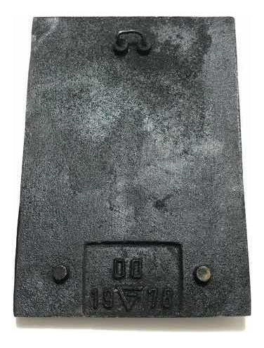 Quadro Antigo Placa Escultura Homem Trabalhador Ferro Fundid