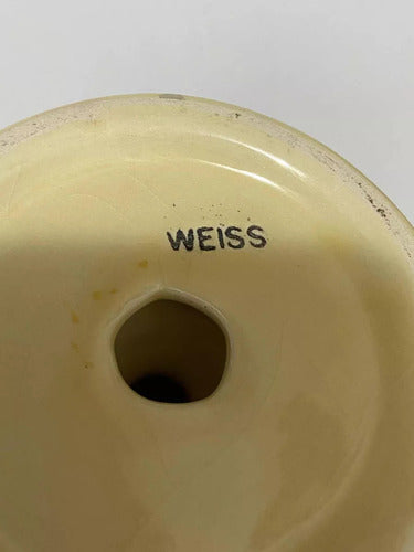 Castiçal De Porcelana Antigo Alemão Weiss Com Desenhos Flor