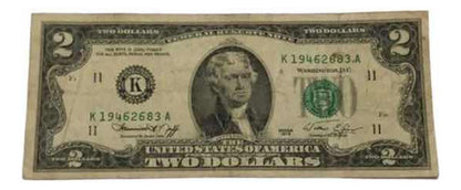 Cédula Antiga Two Dollars 1975 K
