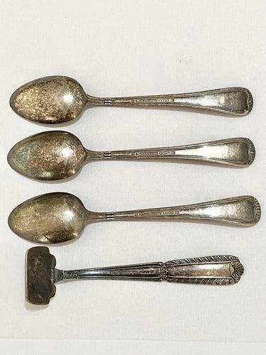 Colheres Antigas Meridional Prata Epns 90 + Raspador