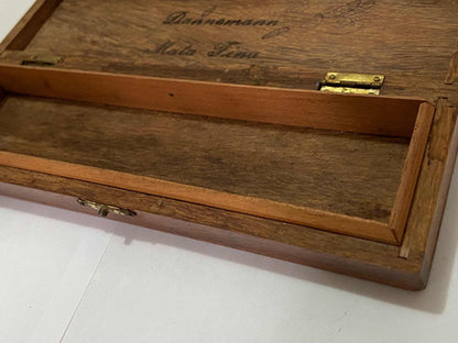 Antiga Caixa De Madeira Charuto Com Imagen Dannemann Mata Fina