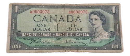 Cédula Antiga One Dollar Canada 1954