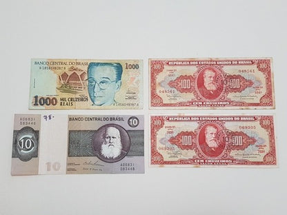 Cédulas Antigas 10 / 100 / 1000 Cruzeiros