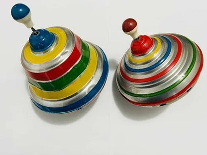 Antigo Pião De Lata - 2 Uni