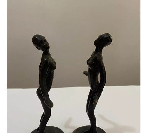 Escultura Art Noveau Antiga Bronze Figura Feminina