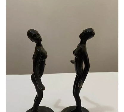 Escultura Art Noveau Antiga Bronze Figura Feminina