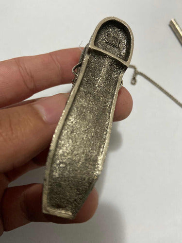 Prendedor De Papel Antigo Prata Em Forma De Sapato Bota