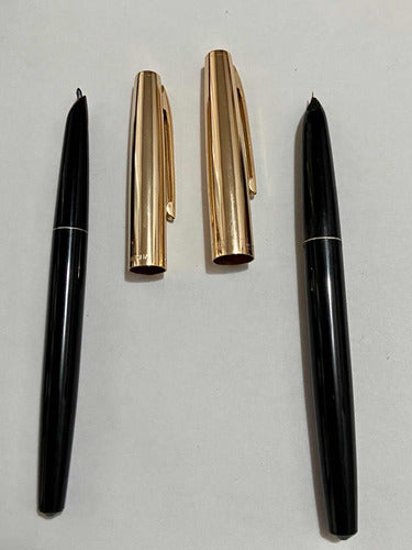 Conjunto Canetas Hero 330 Douradas Antigas C/ Estojo