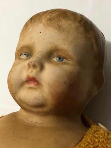 Boneca Antiga De Papelão Feito A Mão Década De 20