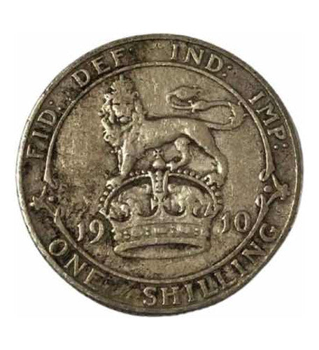 Moeda Antiga Inglaterra 1910 One Shilling