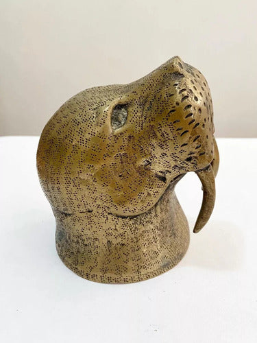 Abridor Antigo De Garrafa Morsa Em Bronze Europeu Dourado