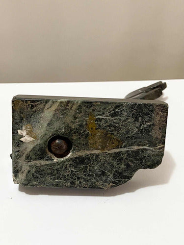 Escultura Antiga Cachorro Dachshund Em Bronze E Mármore