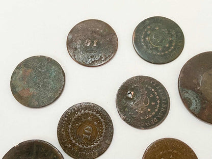 Lote Antigas Moedas Brasil Réis Bronze E Cobre