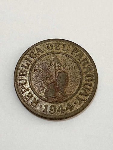Moeda Antiga 1944 Paraguai 50 Sentimos