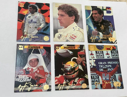 Coleção Antiga Cartões Ayrton Senna Com Assinatura Dourada