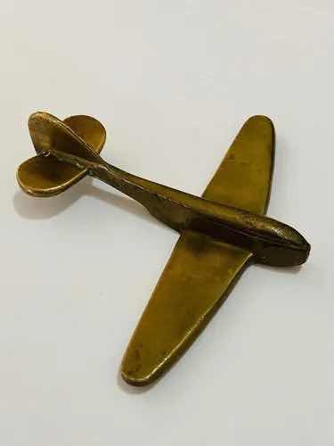 Antigo Avião De Bronze Decoração
