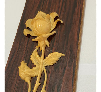 Quadro Painel De Madeira Com Flor Rosa Em Relevo - Alemanha