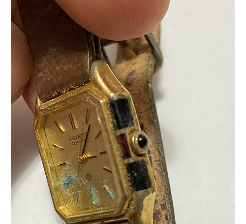 Relógio Antigo Orient Quartz Japan Dourado