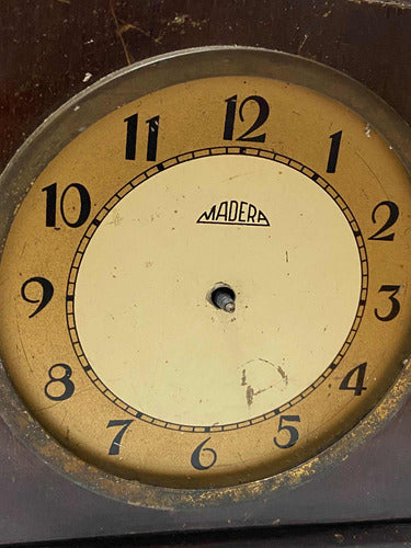 Relógio Antigo De Mesa Marca Madera Caixa Em Madeira Nobre