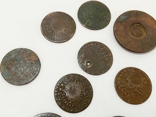 Lote Antigas Moedas Brasil Réis Bronze E Cobre