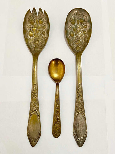 Antiga Colher E Garfo Dourados Old English Silver Plated