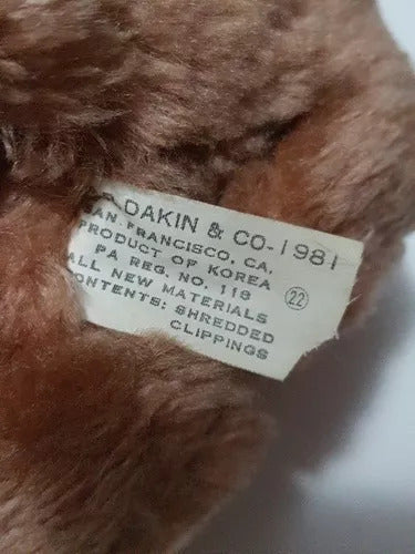 Antigo Urso Cachorro Cowboy Dakin 1981 Coreia 32cm