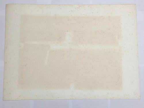 Quadro Gravura Antiga Silvio Oppenheim Abstrato Vermelho