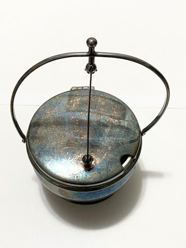 Açucareiro Antigo Em Metal Anos 50 Cor Prata