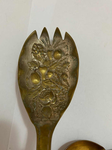 Antiga Colher E Garfo Dourados Old English Silver Plated