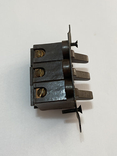 Antigo Interruptor Triplo Em Baquelite