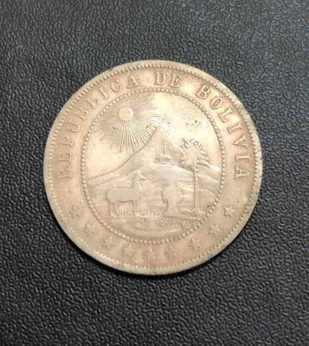 Moeda Antiga 1907 Bolivia 10 Centavos